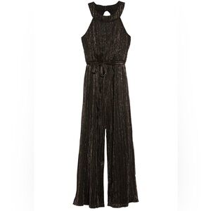 Zunie Black and Gold Striped Jumpsuit